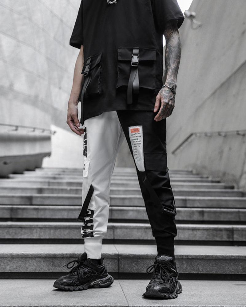 Ribbon Black and White Pants