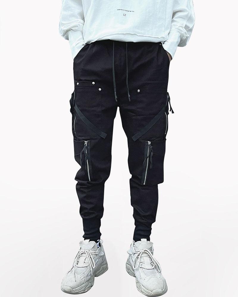 Black Slim Cargo Jogger Pants
