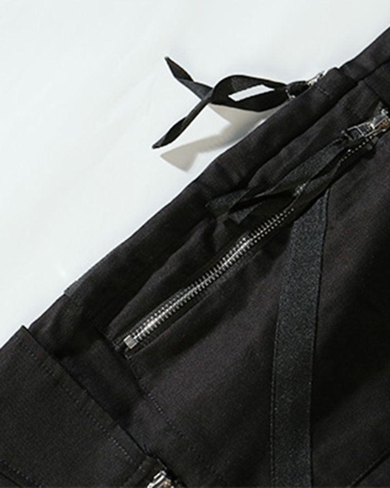 Black Slim Cargo Jogger Pants