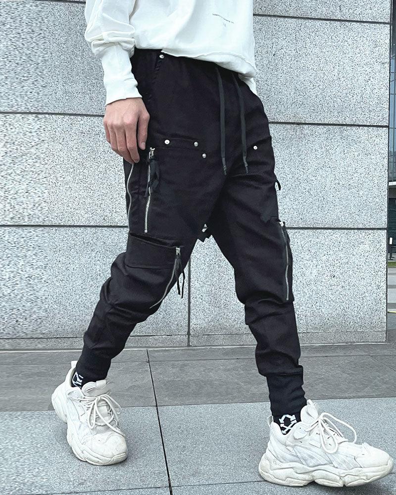 Black Slim Cargo Jogger Pants