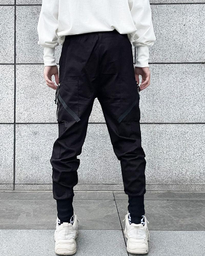 Black Slim Cargo Jogger Pants