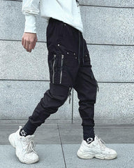 Black Slim Cargo Jogger Pants