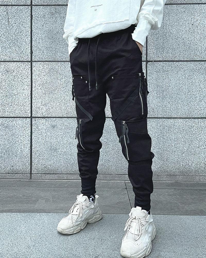Black Slim Cargo Jogger Pants