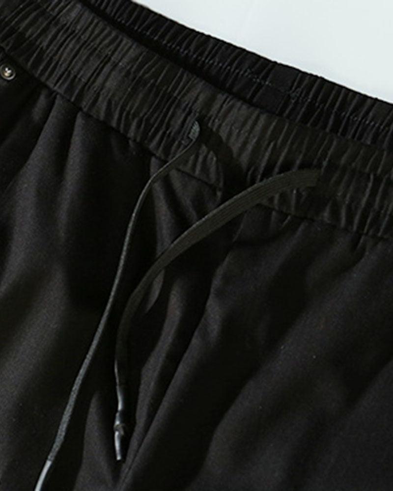 Black Slim Cargo Jogger Pants