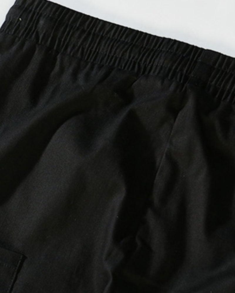 Black Slim Cargo Jogger Pants