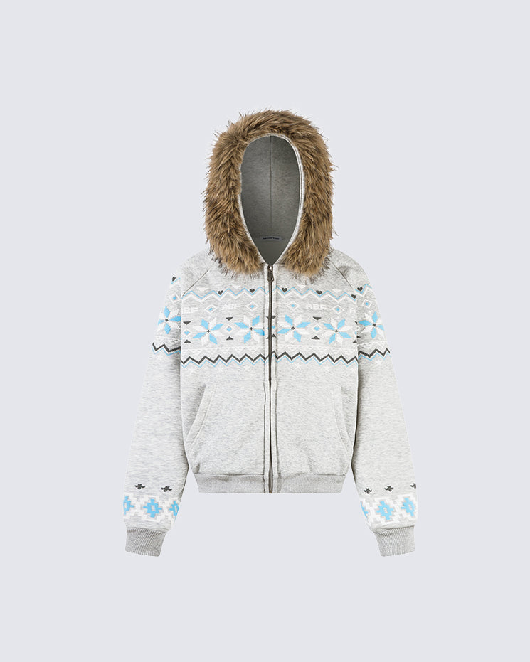 Christmas Furry Hood Sweatshirt