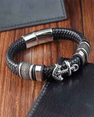 Vintage Anchor Handmade Leather Bracelet