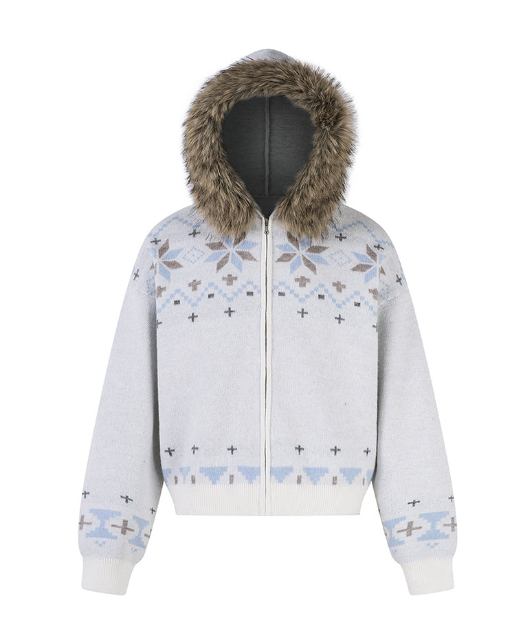 Christmas Style Furry Hood Sweatshirt