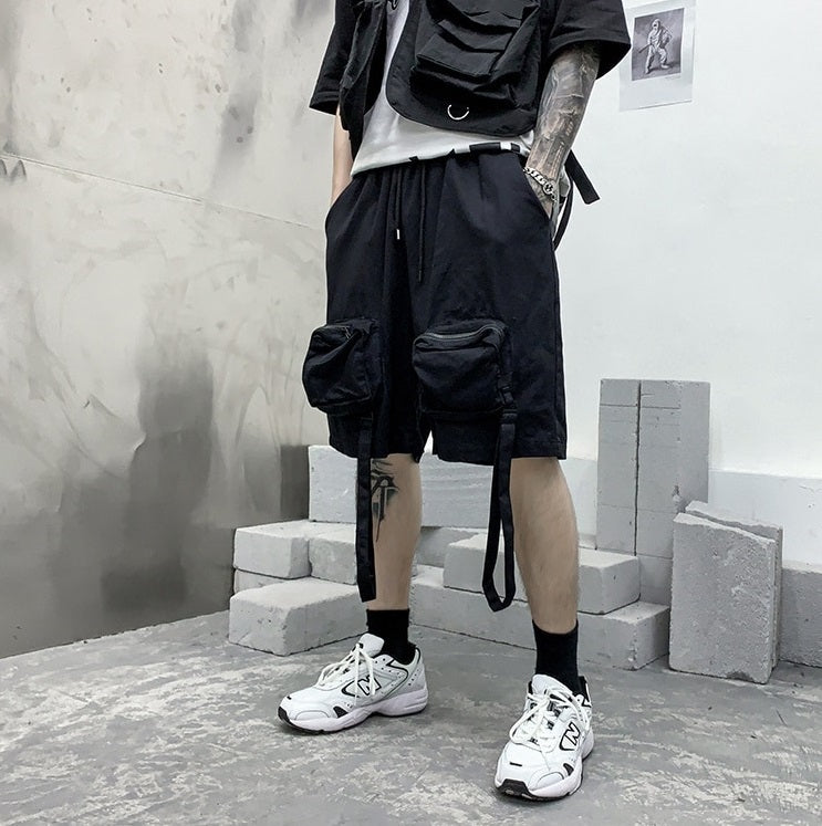 Black Shorts Zip Pockets