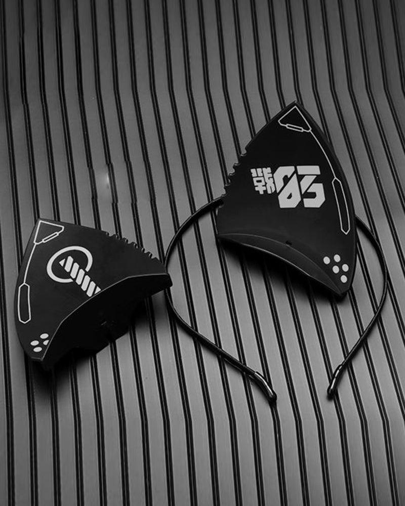 Bad Girl Cyberpunk Cat Ear Headband And Mask (Sold Separately)