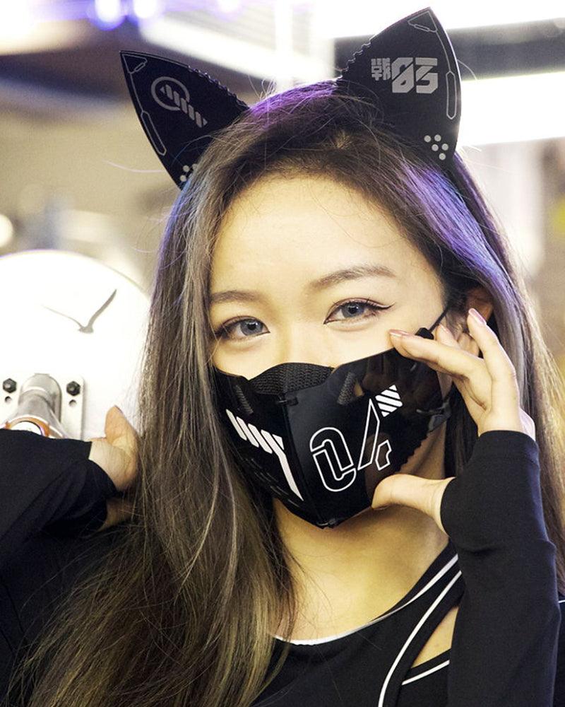 Bad Girl Cyberpunk Cat Ear Headband And Mask (Sold Separately)
