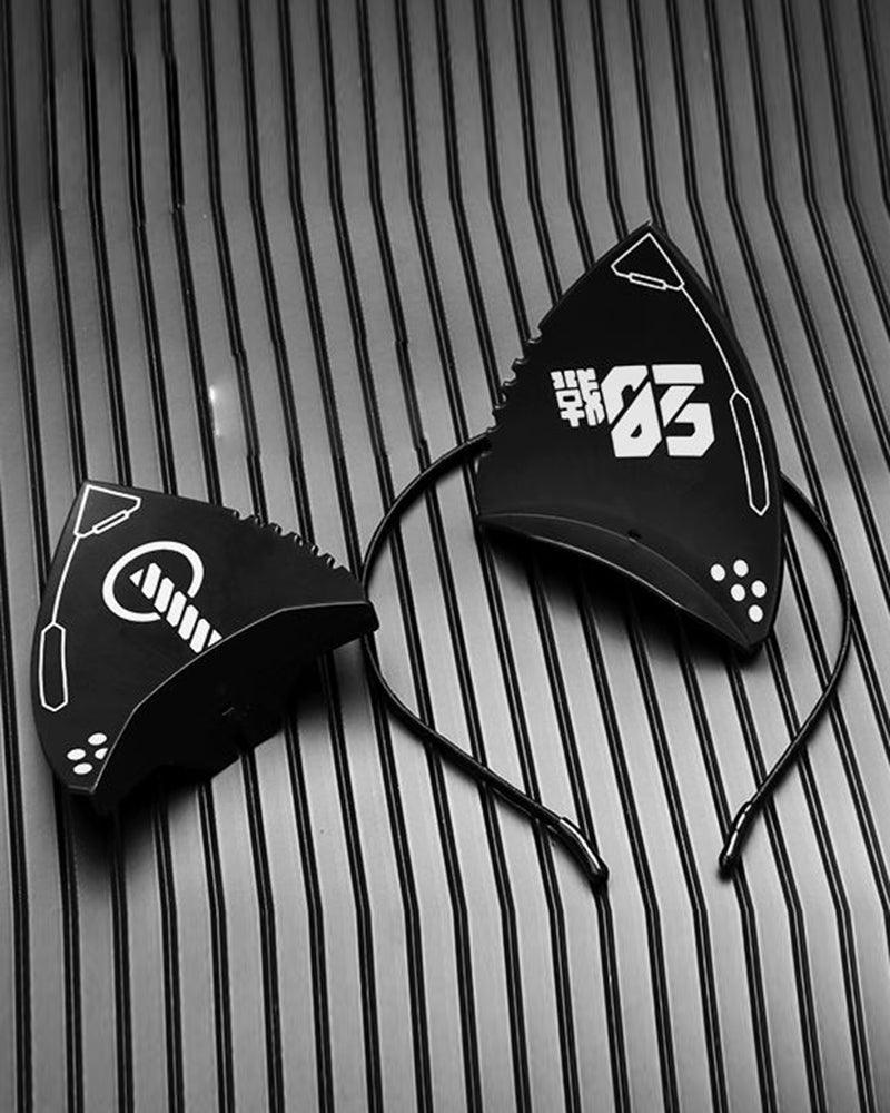 Bad Girl Cyberpunk Cat Ear Headband And Mask (Sold Separately)