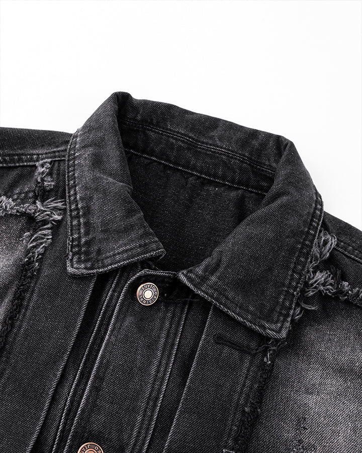 Autumn Winter New Design Distressed Denim Jacket