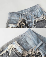 Vintage Destroyed Wide-Leg Jeans