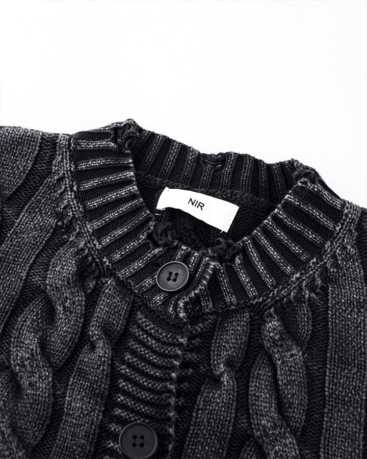 Autumn Winter New Cable Knit Button-Up Sweater