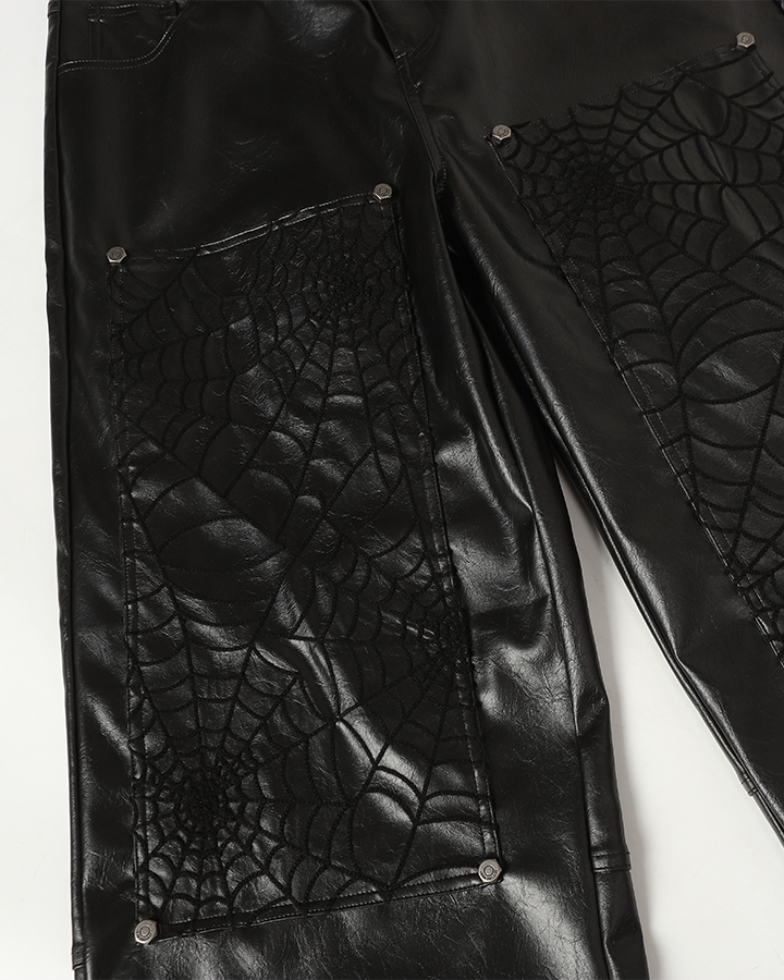 Wide-Leg Faux Leather Pants