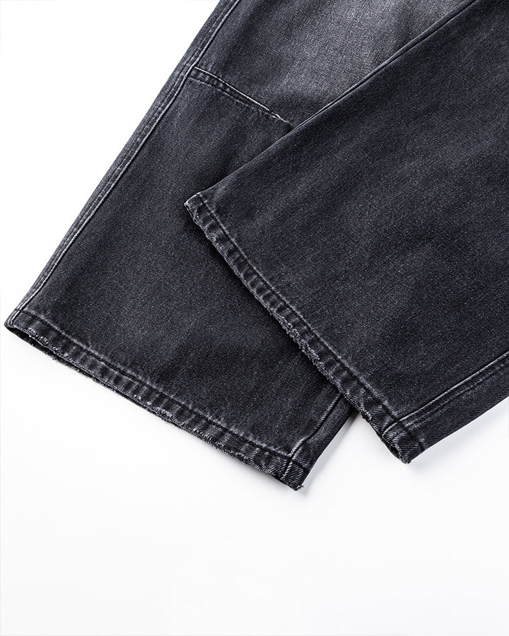 Washed Black Wide-Leg Jeans