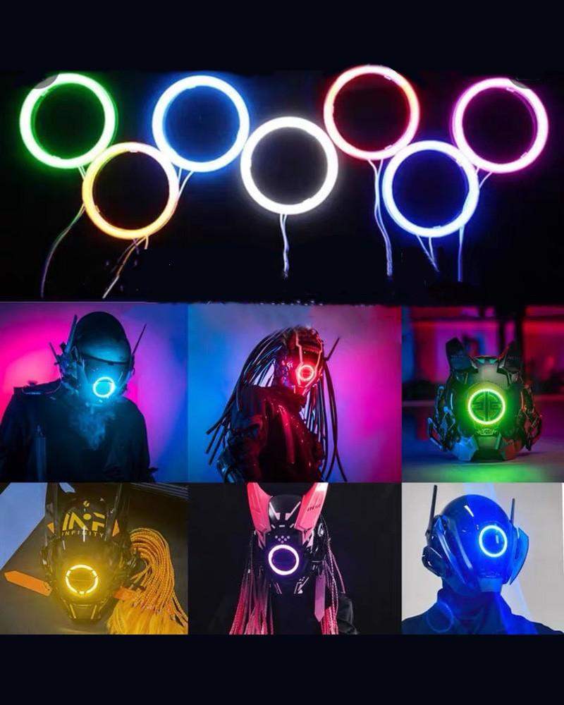 APP-Controlled LED Dreadlocks Cyberpunk Helmet Mask