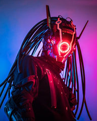 APP-Controlled LED Dreadlocks Cyberpunk Helmet Mask