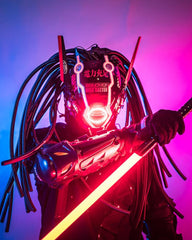 APP-Controlled LED Dreadlocks Cyberpunk Helmet Mask