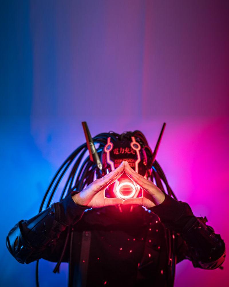 APP-Controlled LED Dreadlocks Cyberpunk Helmet Mask
