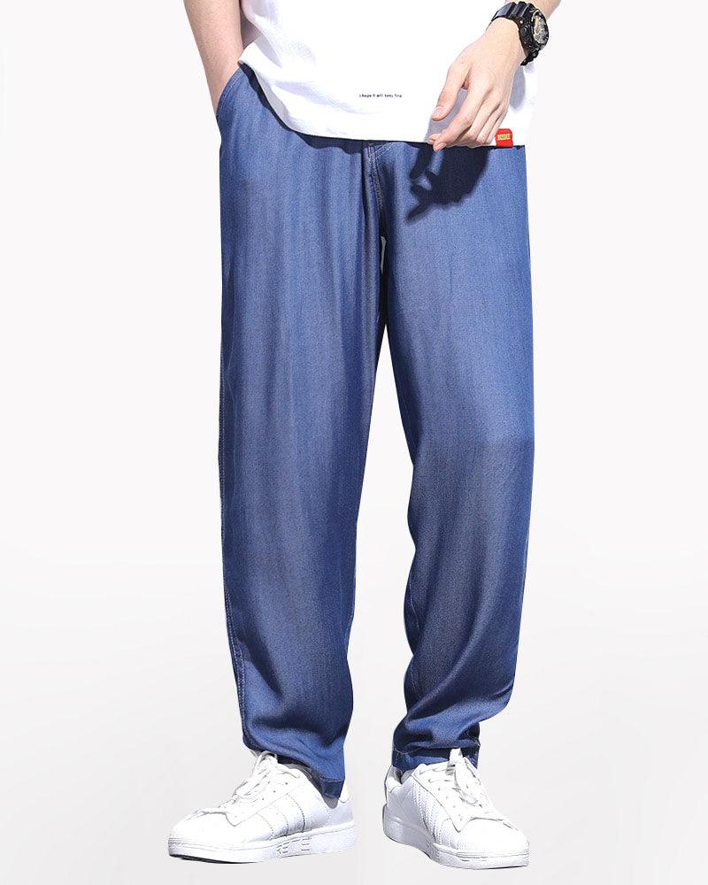 Ice Silk Denim Look Pants