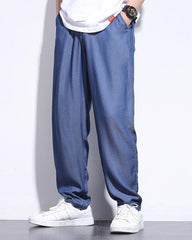 Ice Silk Denim Look Pants