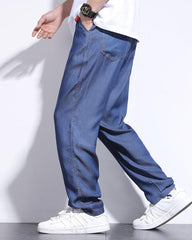 Ice Silk Denim Look Pants