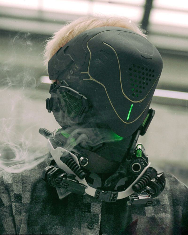 Mech Ares Futuristic Cyberpunk Helmet