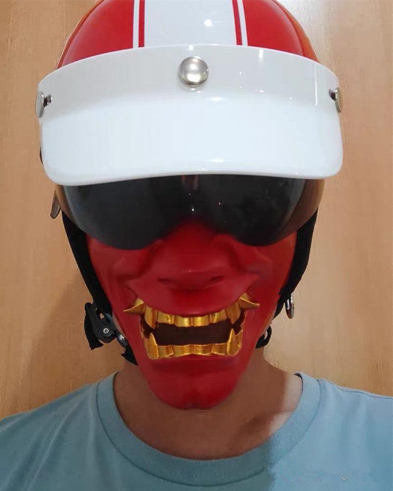 Cyberpunk Japanese Hannya Half Face Oni Mask