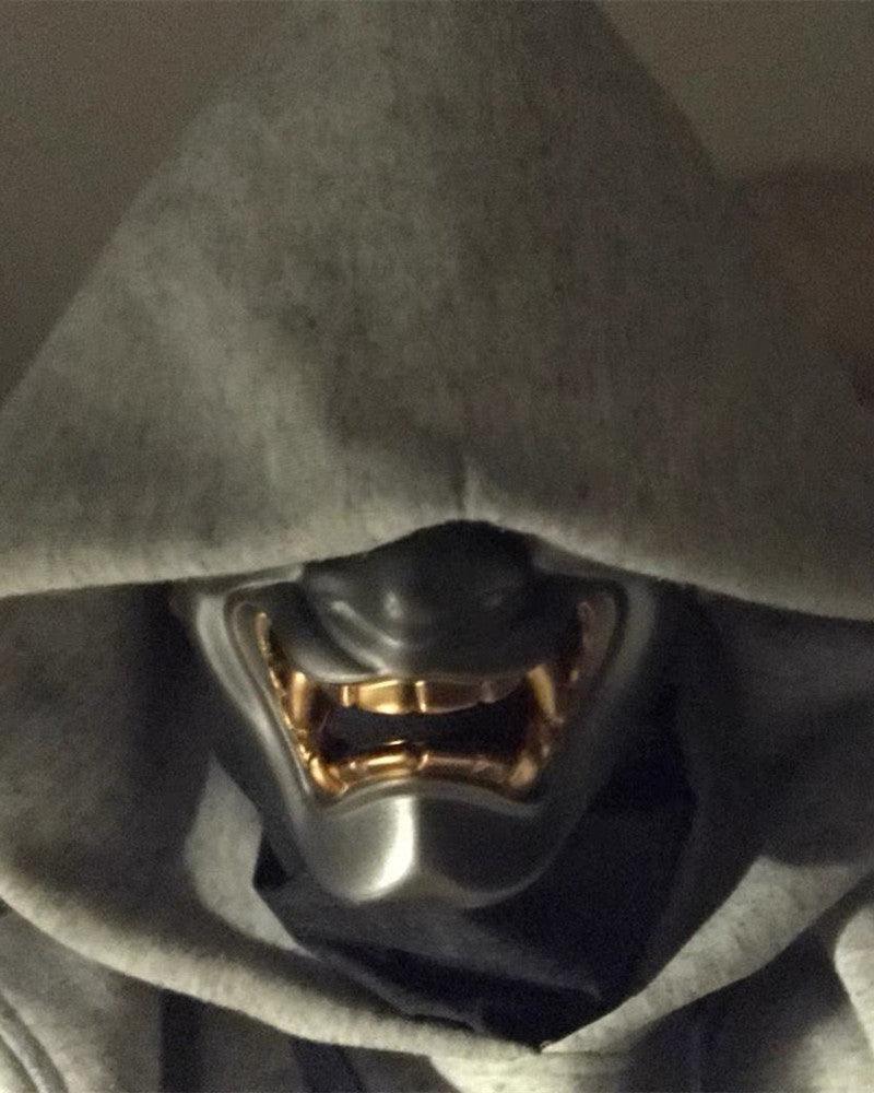Cyberpunk Japanese Hannya Half Face Oni Mask