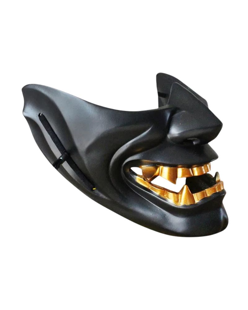 Cyberpunk Japanese Hannya Half Face Oni Mask