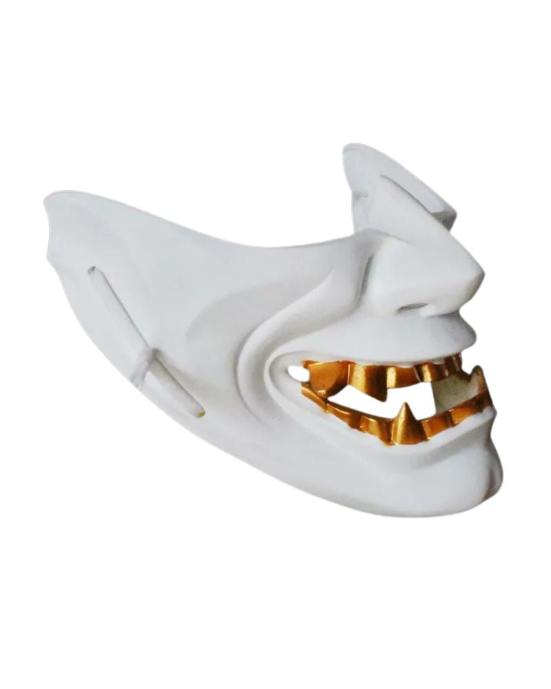 Cyberpunk Japanese Hannya Half Face Oni Mask