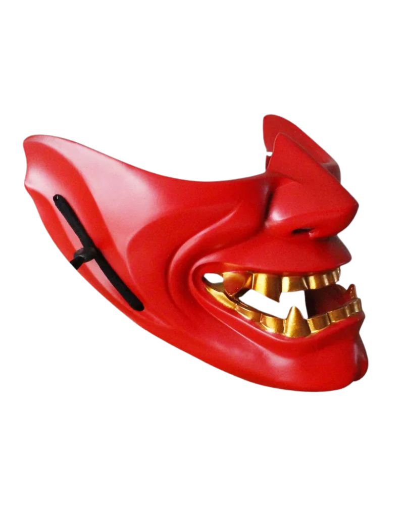 Cyberpunk Japanese Hannya Half Face Oni Mask