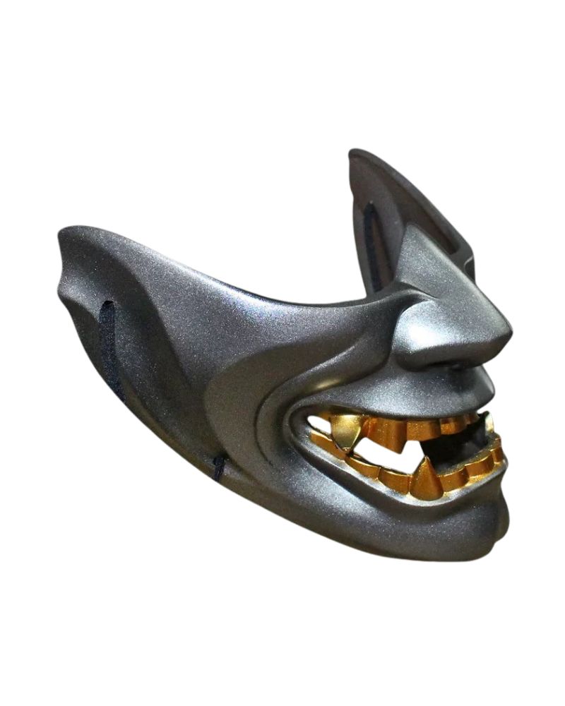 Cyberpunk Japanese Hannya Half Face Oni Mask