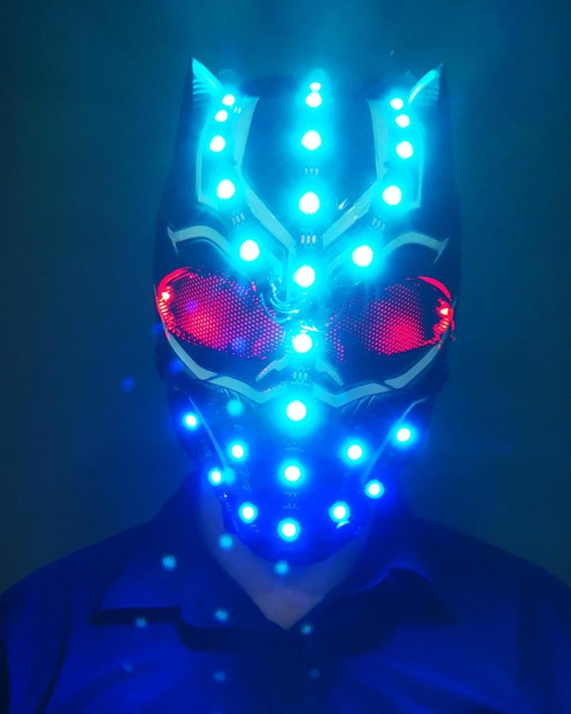 LED Halloween Skull Cyberpunk Helmet Mask