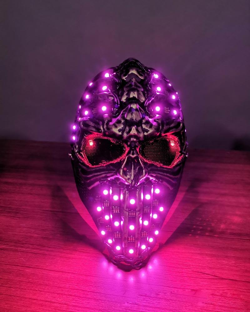 LED Halloween Skull Cyberpunk Helmet Mask
