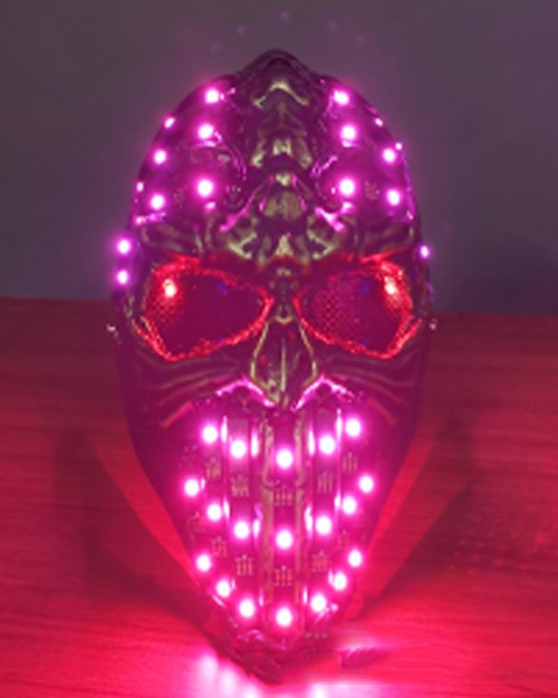LED Halloween Skull Cyberpunk Helmet Mask