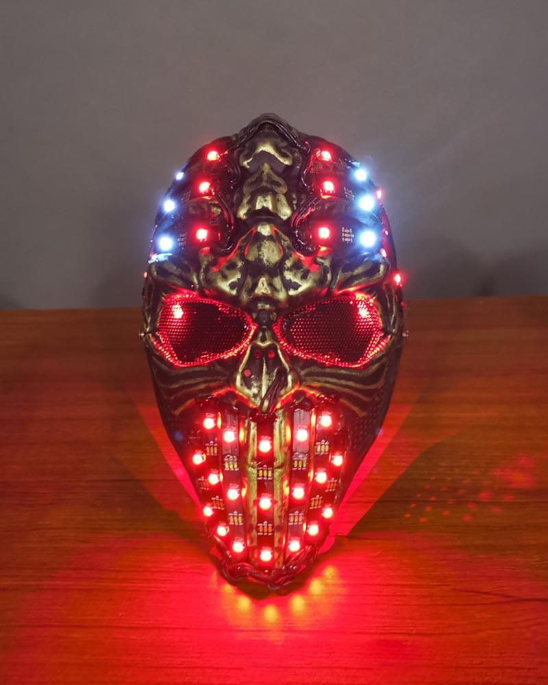 LED Halloween Skull Cyberpunk Helmet Mask