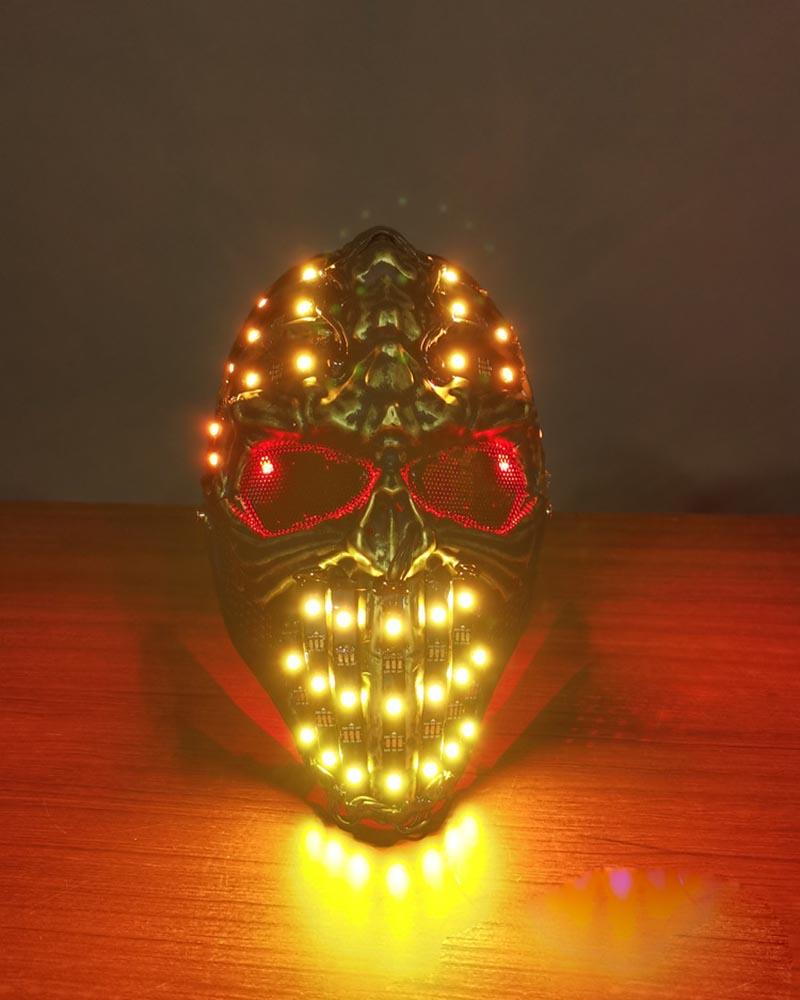 LED Halloween Skull Cyberpunk Helmet Mask