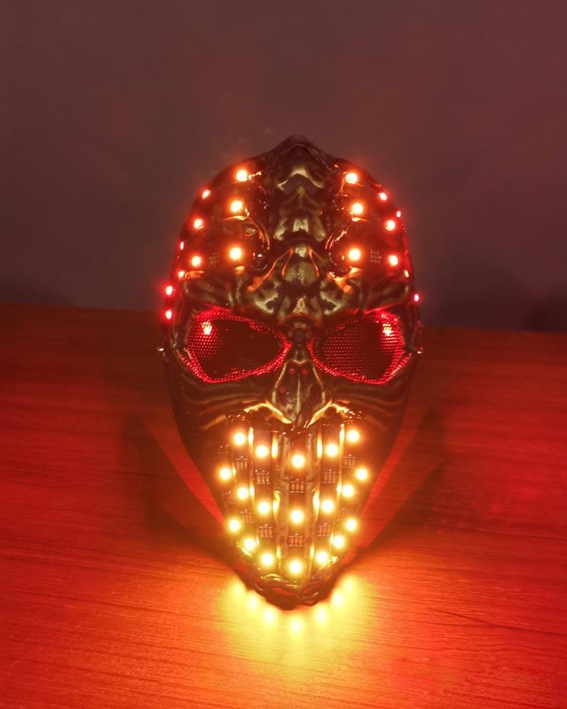 LED Halloween Skull Cyberpunk Helmet Mask