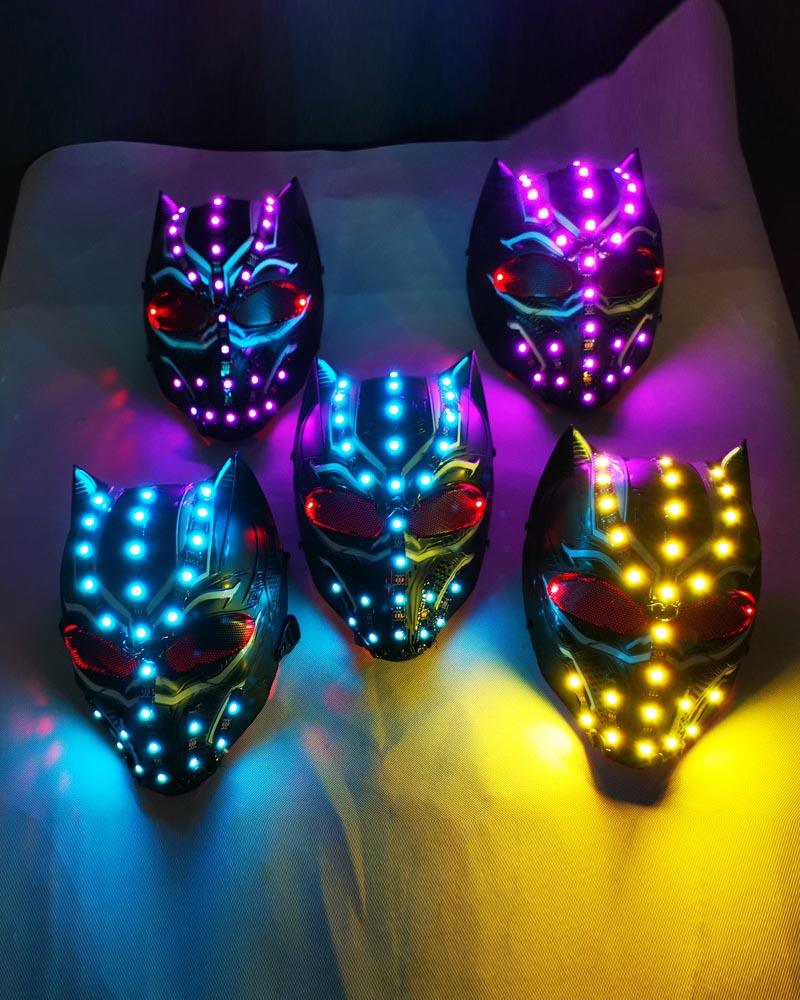 LED Halloween Skull Cyberpunk Helmet Mask