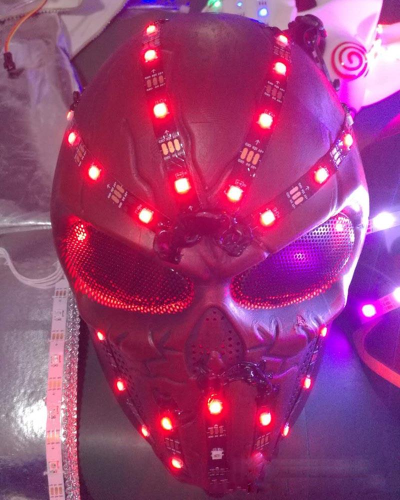 LED Halloween Skull Cyberpunk Helmet Mask