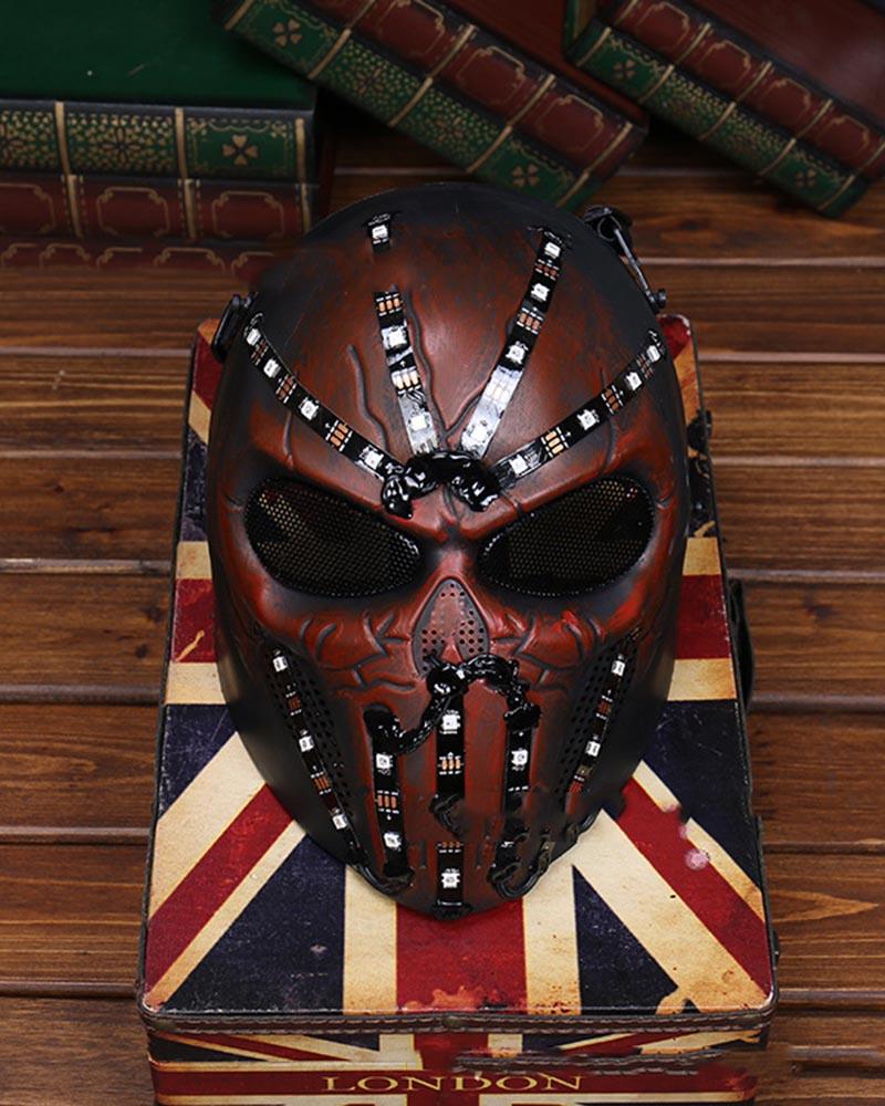 LED Halloween Skull Cyberpunk Helmet Mask