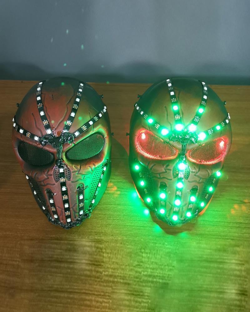 LED Halloween Skull Cyberpunk Helmet Mask