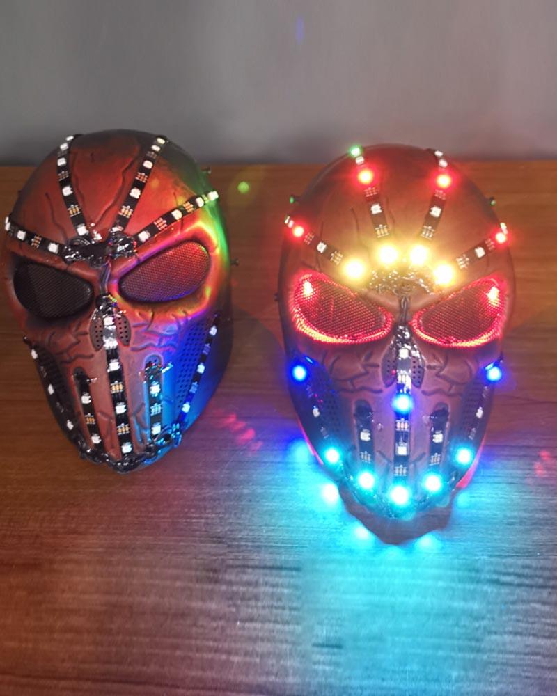 LED Halloween Skull Cyberpunk Helmet Mask