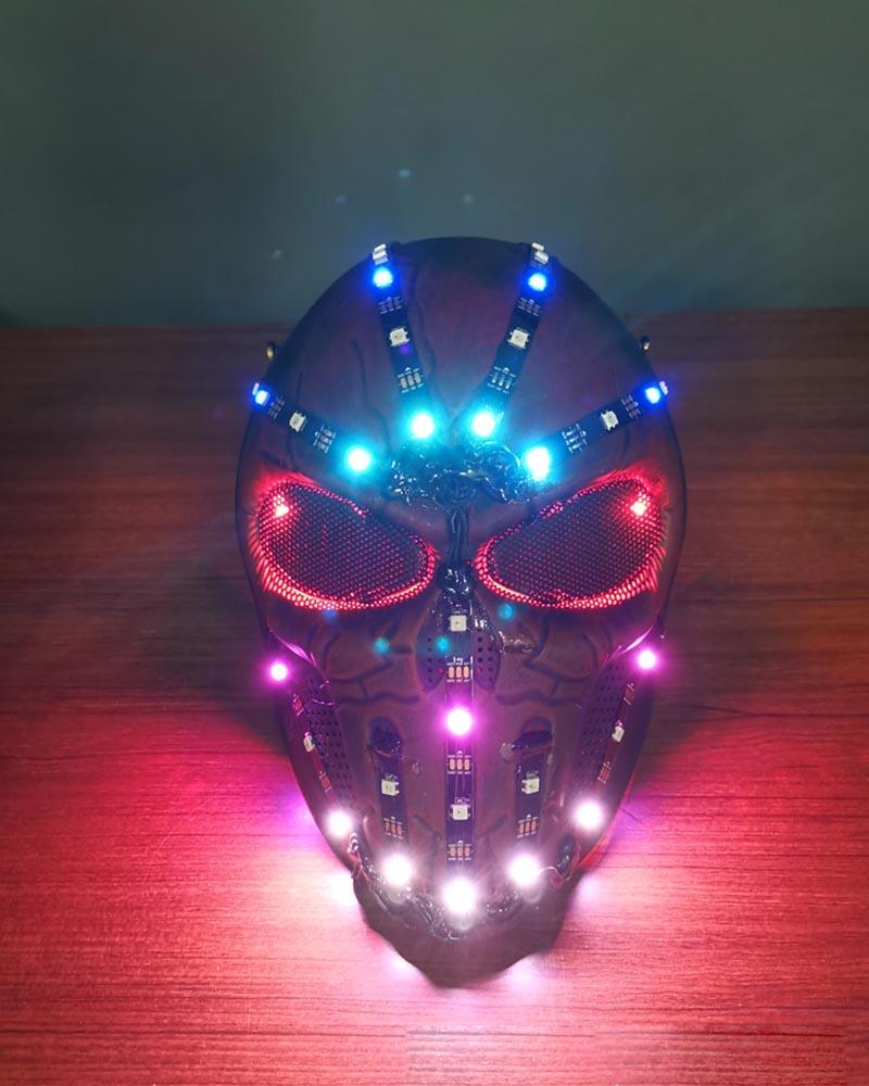 LED Halloween Skull Cyberpunk Helmet Mask