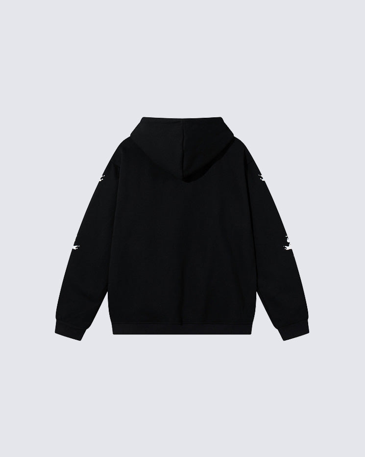 Autumn Winter Gradient Skeleton Print Hoodie