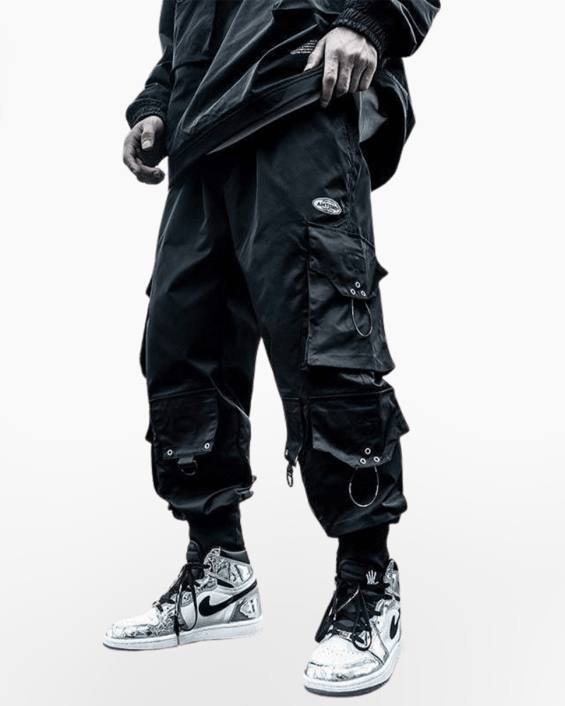 Streetwear Black Multi-Pocket Cargo Pants