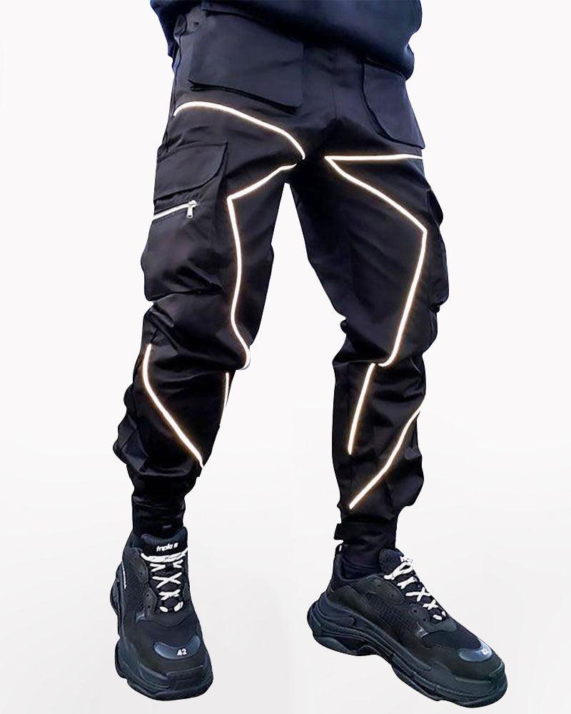 Combat Reflective Black Cargo Pants